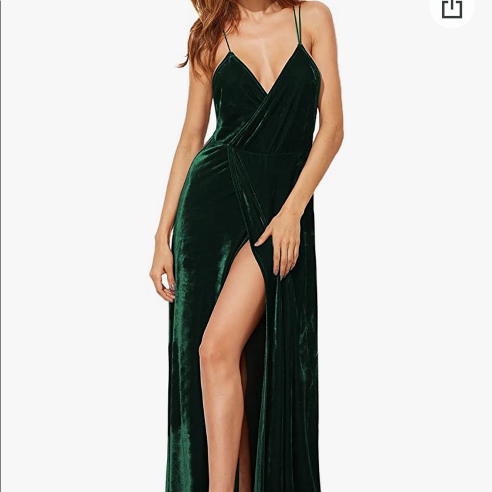 Forest green velvet gown